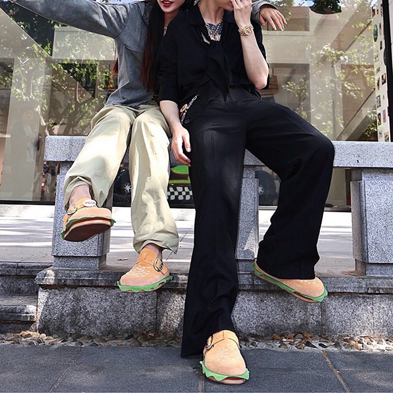 【BKS】BBIMP x MENTALFREE 漢堡🍔聯名款 勃肯鞋/拖鞋/金屬鞋扣/國外代購-細節圖5