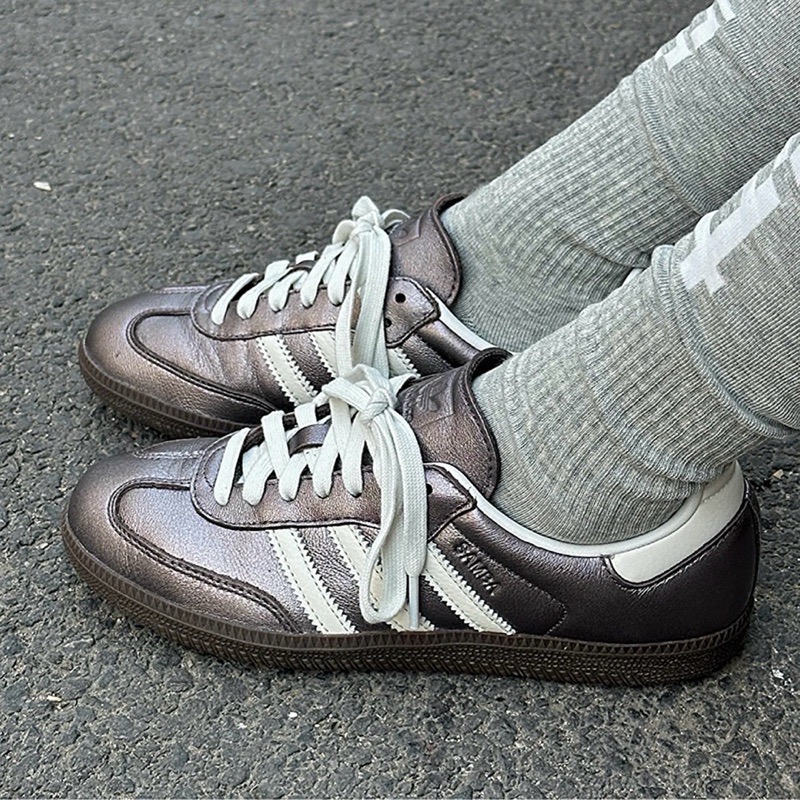 【BKS】ADIDAS SAMBA OG 金屬銀/銀黑/銀紫/銀色/皮革/德訓鞋/國外代購/ji4218/ji4219-細節圖2