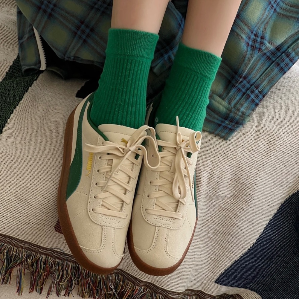 【BKS】PUMA CLUB 米白綠 復古德訓鞋/絨面革/國外代購/401514-細節圖2