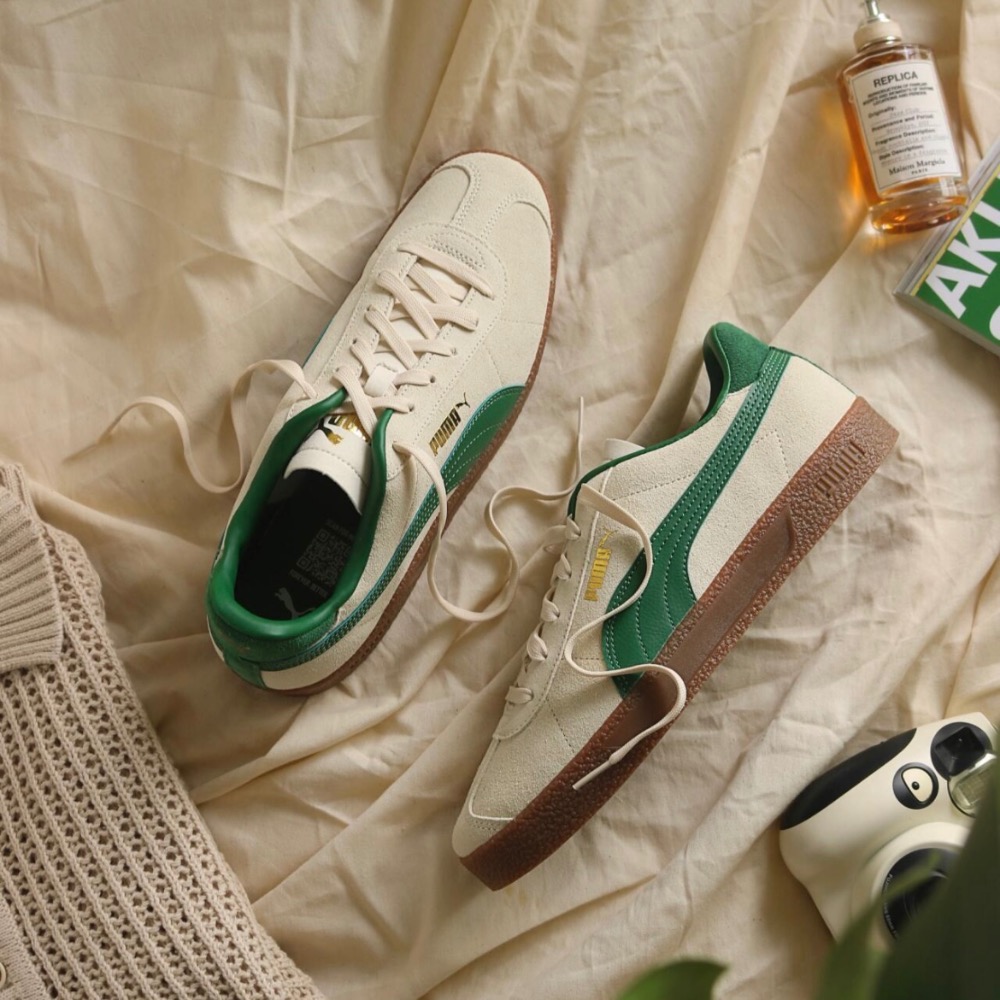【BKS】PUMA CLUB 米白綠 復古德訓鞋/絨面革/國外代購/401514-細節圖5