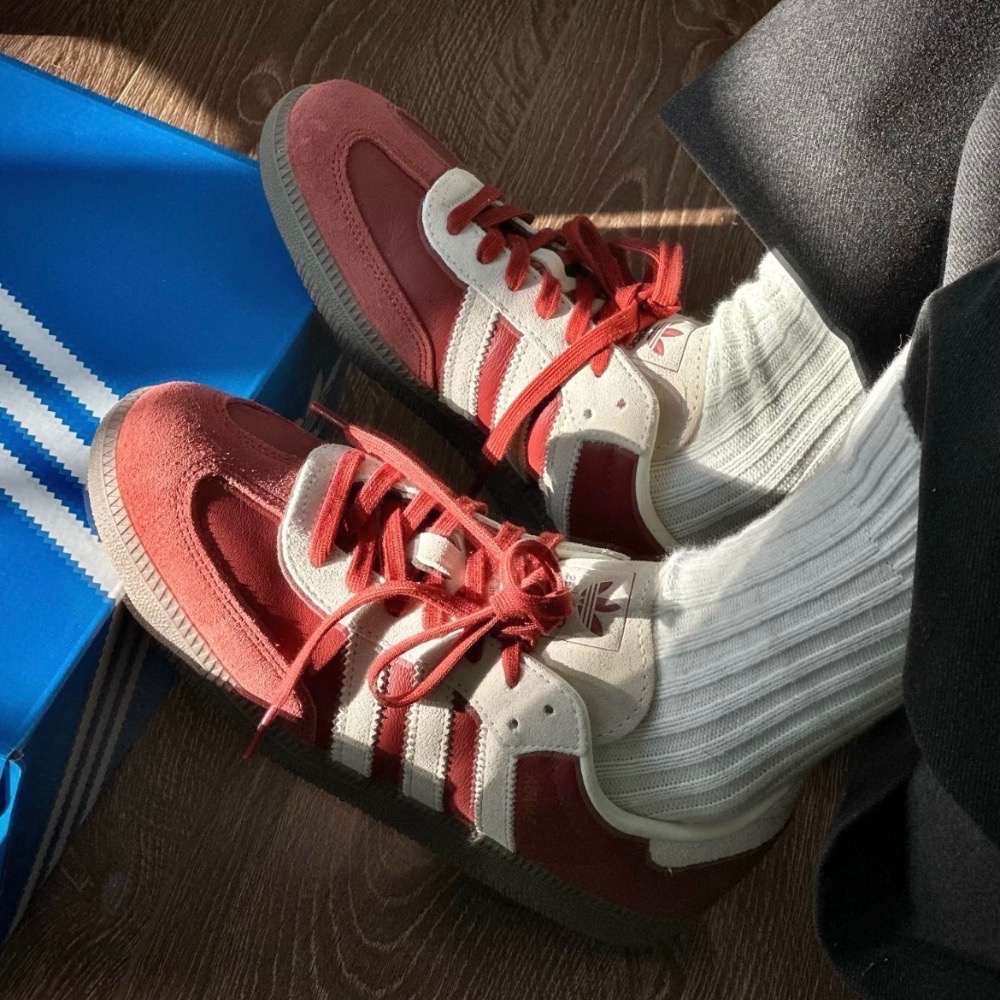 【BKS】Adidas Samba OG 雪紅 /德訓鞋/國代代購/JI3216-細節圖8