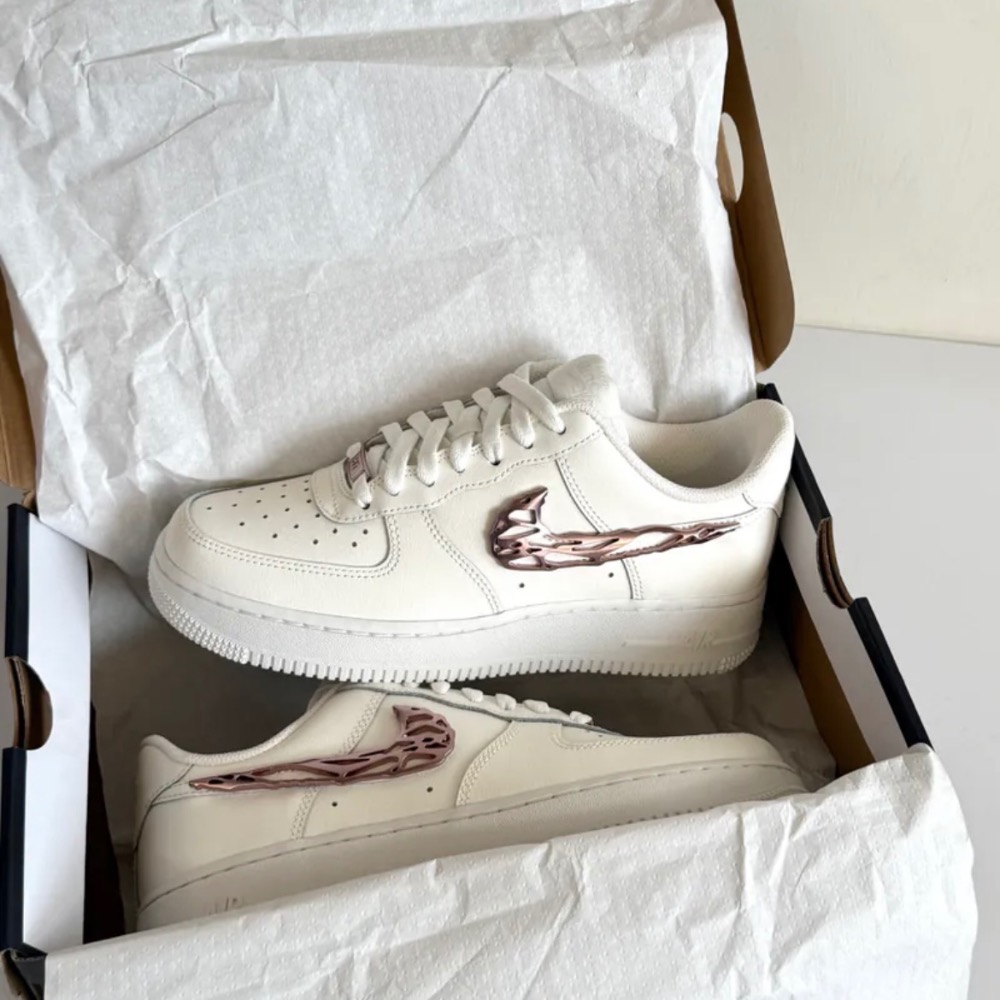 【BKS】Nike Air Force 1 玫瑰金 液態金屬/休閒鞋/國外代購/IF1686-161-細節圖4