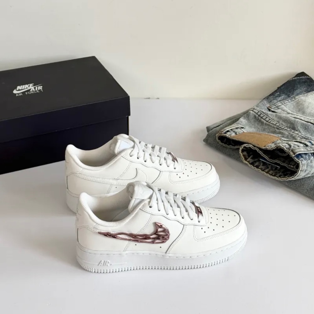 【BKS】Nike Air Force 1 玫瑰金 液態金屬/休閒鞋/國外代購/IF1686-161-細節圖5