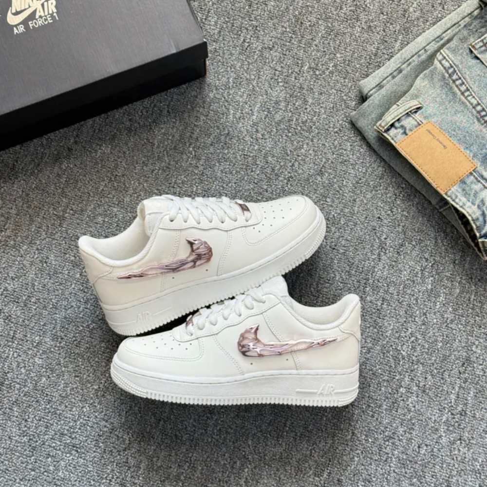 【BKS】Nike Air Force 1 玫瑰金 液態金屬/休閒鞋/國外代購/IF1686-161-細節圖7