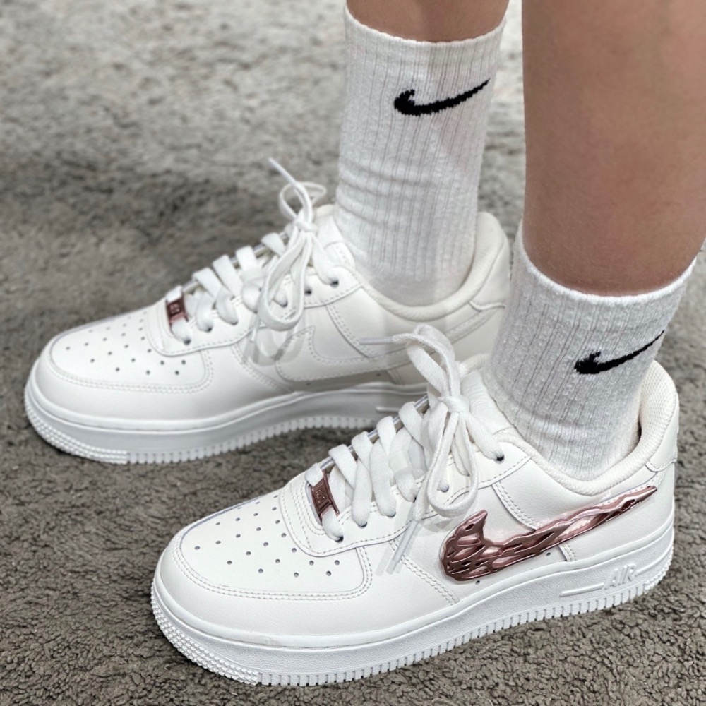 【BKS】Nike Air Force 1 玫瑰金 液態金屬/休閒鞋/國外代購/IF1686-161-細節圖8
