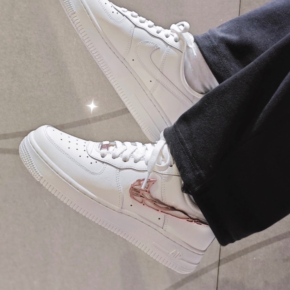 【BKS】Nike Air Force 1 玫瑰金 液態金屬/休閒鞋/國外代購/IF1686-161-細節圖9
