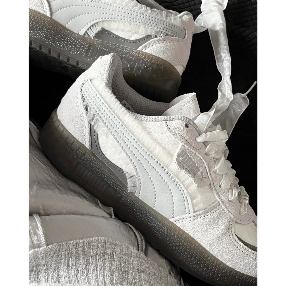 【BKS】PUMA PALERMO 灰白蕾絲緞帶 復古德訓鞋/國外代購/401286-01-細節圖8