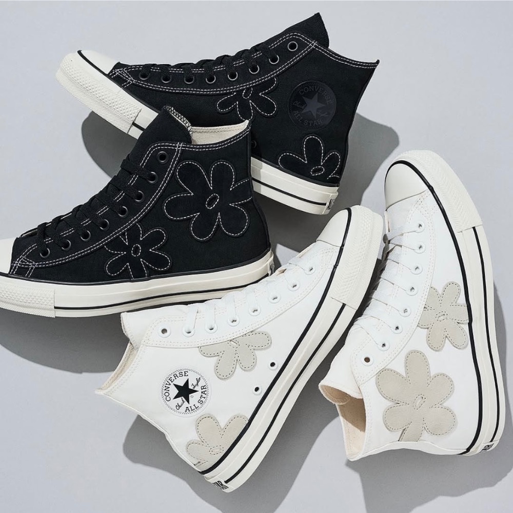 【BKS】日本CONVERSE SUEDEFLOWER HI 花卉 高筒帆布鞋/日本限定/日本代購-細節圖2