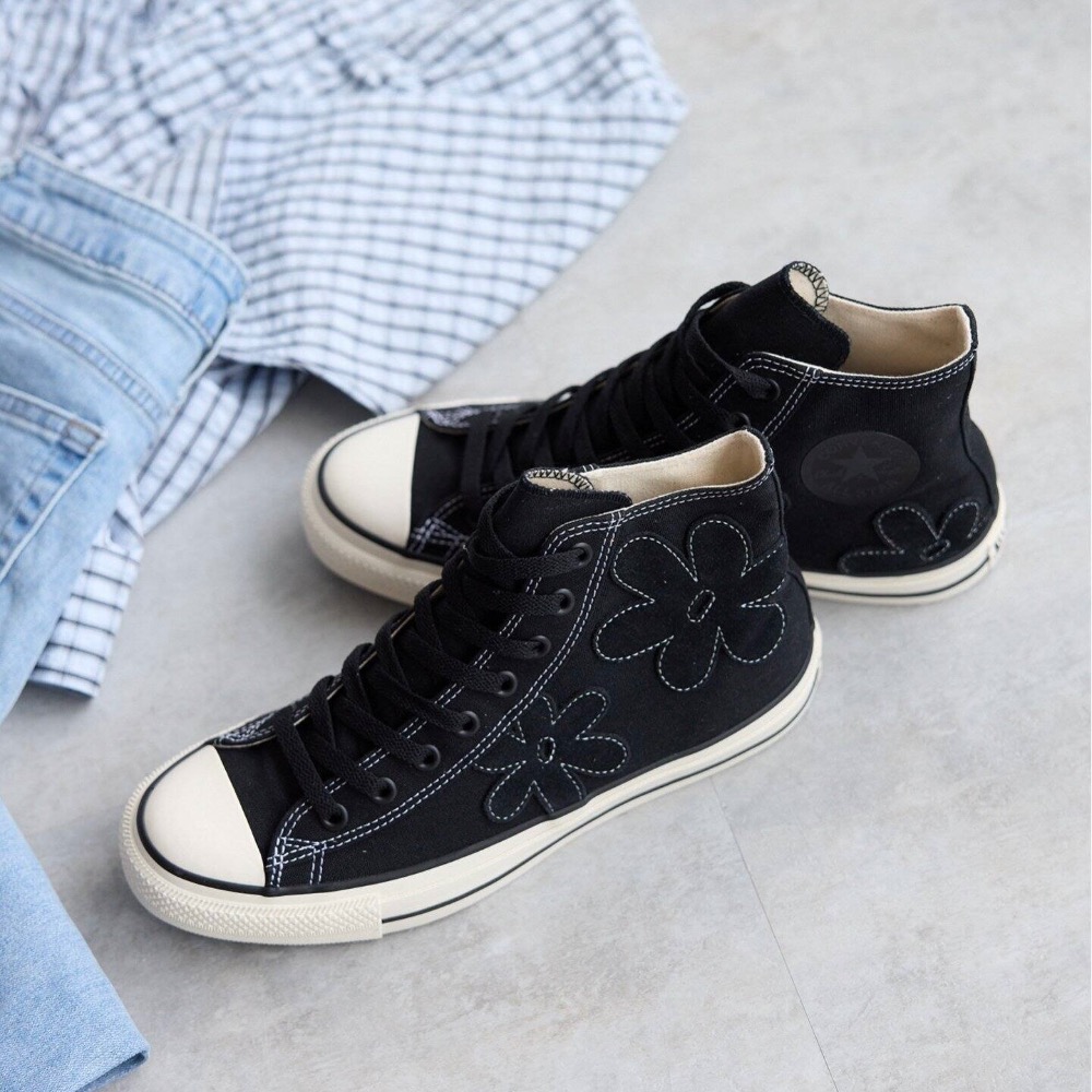【BKS】日本CONVERSE SUEDEFLOWER HI 花卉 高筒帆布鞋/日本限定/日本代購-細節圖4