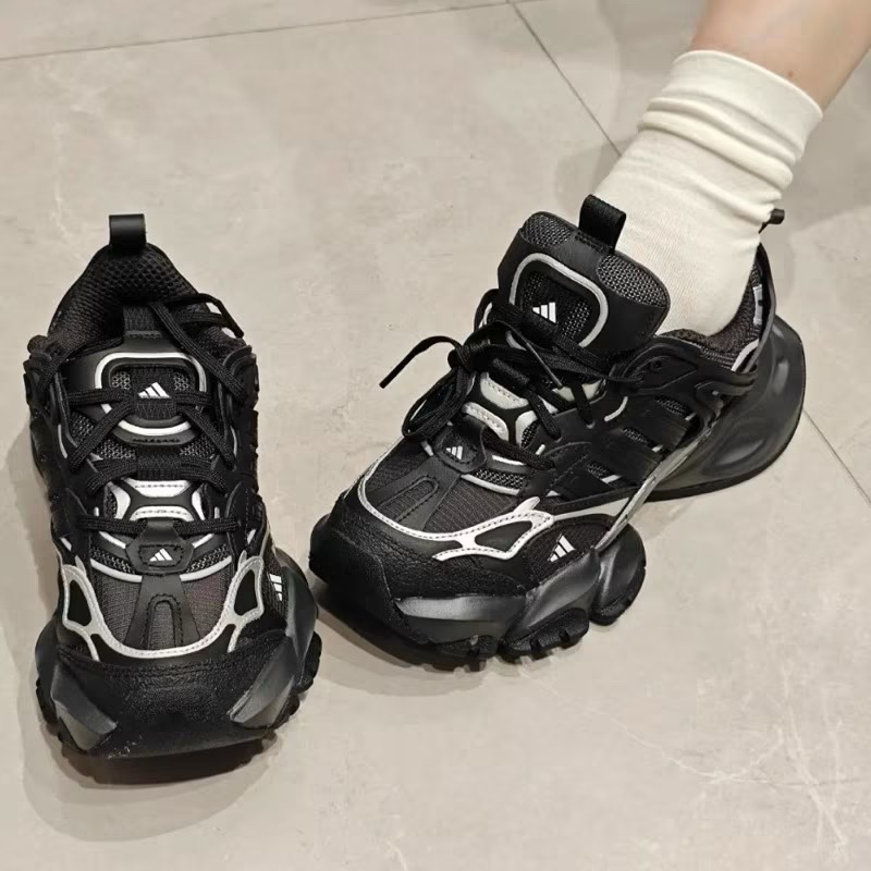 【BKS】Adidas XLG Runner Deluxe 黑灰銀 全黑 Y2K 厚底 復古 慢跑鞋 老爹鞋IH0070-細節圖3