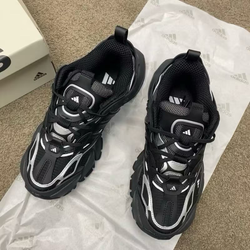 【BKS】Adidas XLG Runner Deluxe 黑灰銀 全黑 Y2K 厚底 復古 慢跑鞋 老爹鞋IH0070-細節圖4