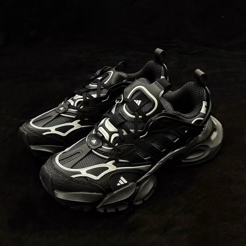 【BKS】Adidas XLG Runner Deluxe 黑灰銀 全黑 Y2K 厚底 復古 慢跑鞋 老爹鞋IH0070-細節圖6