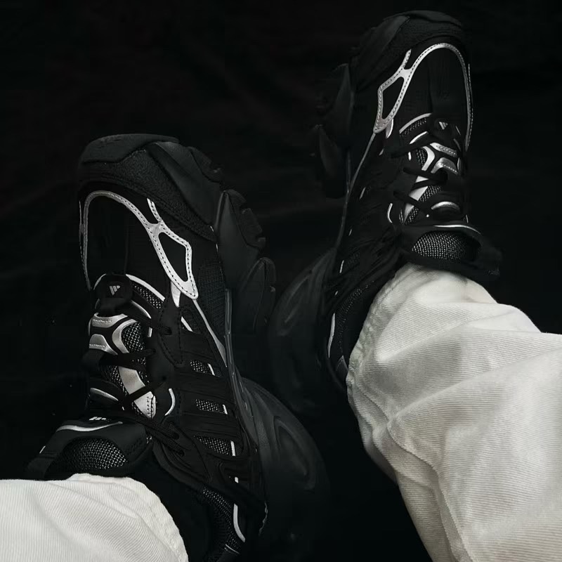 【BKS】Adidas XLG Runner Deluxe 黑灰銀 全黑 Y2K 厚底 復古 慢跑鞋 老爹鞋IH0070-細節圖7