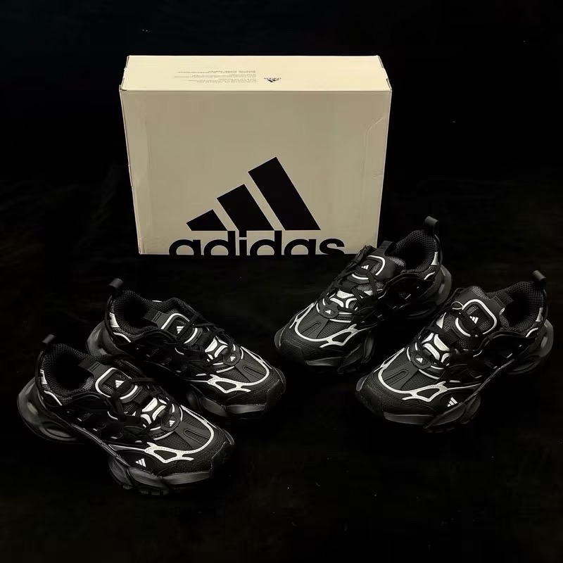【BKS】Adidas XLG Runner Deluxe 黑灰銀 全黑 Y2K 厚底 復古 慢跑鞋 老爹鞋IH0070-細節圖9