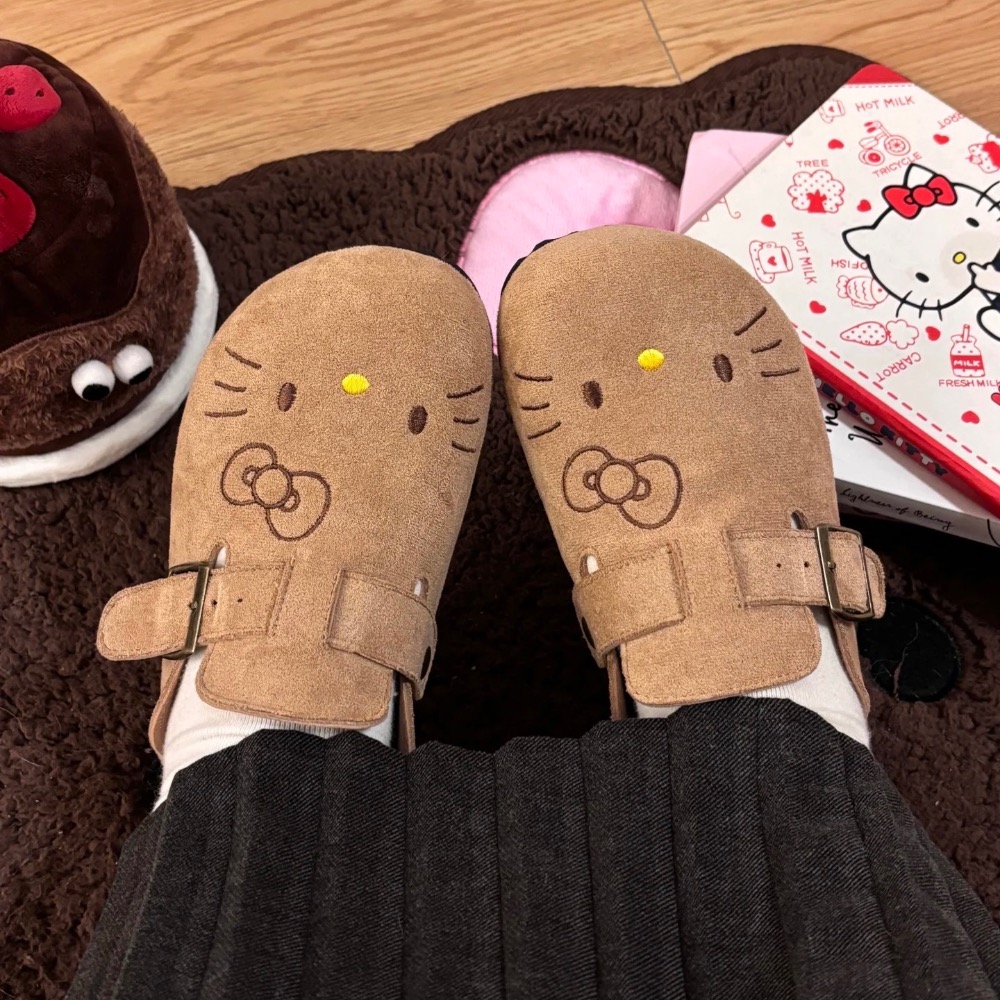 【BKS】Sanrio三麗鷗 x Hello Kitty 凱蒂貓 軟木 包頭拖鞋/國外代購-細節圖3