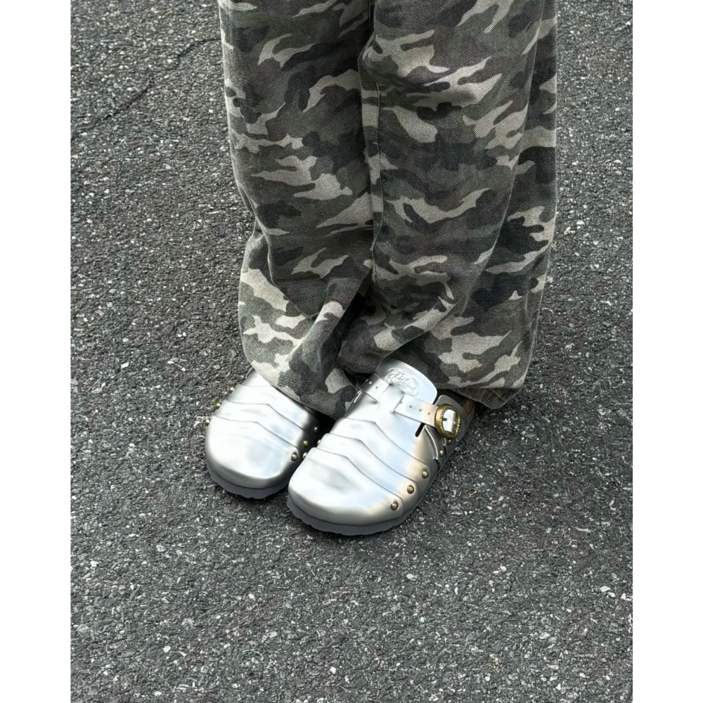 【BKS】BBIMP 銀色盔甲 包頭 勃肯 拖鞋/國外代購-細節圖2