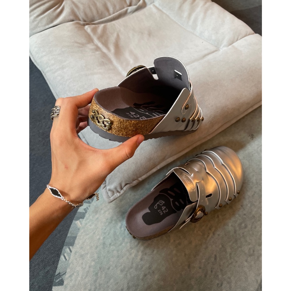 【BKS】BBIMP 銀色盔甲 包頭 勃肯 拖鞋/國外代購-細節圖5