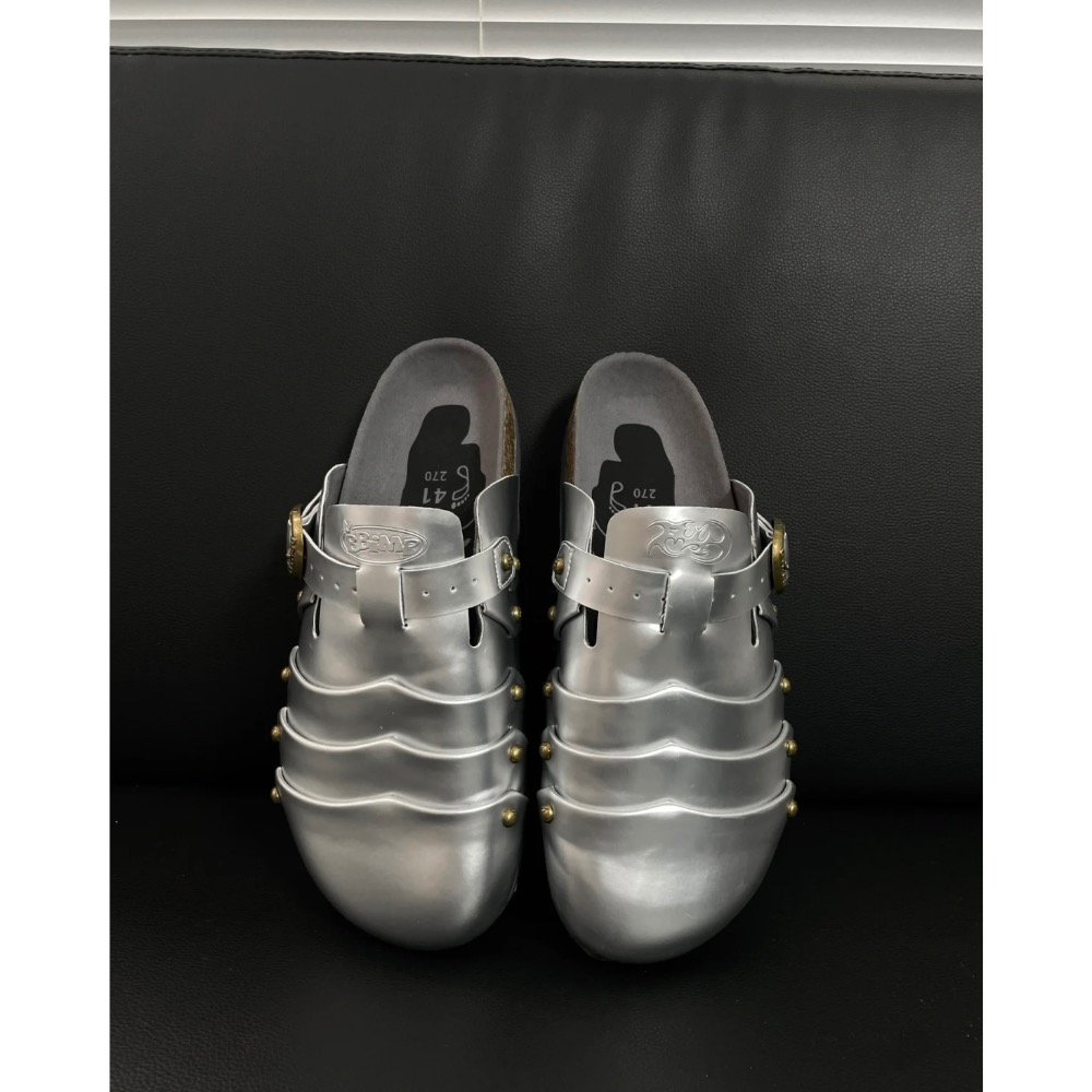 【BKS】BBIMP 銀色盔甲 包頭 勃肯 拖鞋/國外代購-細節圖9