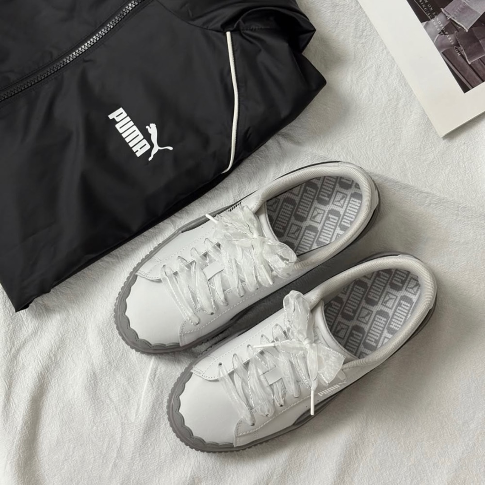 【BKS】PUMA PALTFORM RIBBON 灰色 蕾絲緞帶/花邊/厚底休閒鞋/國外代購/40415701-細節圖6