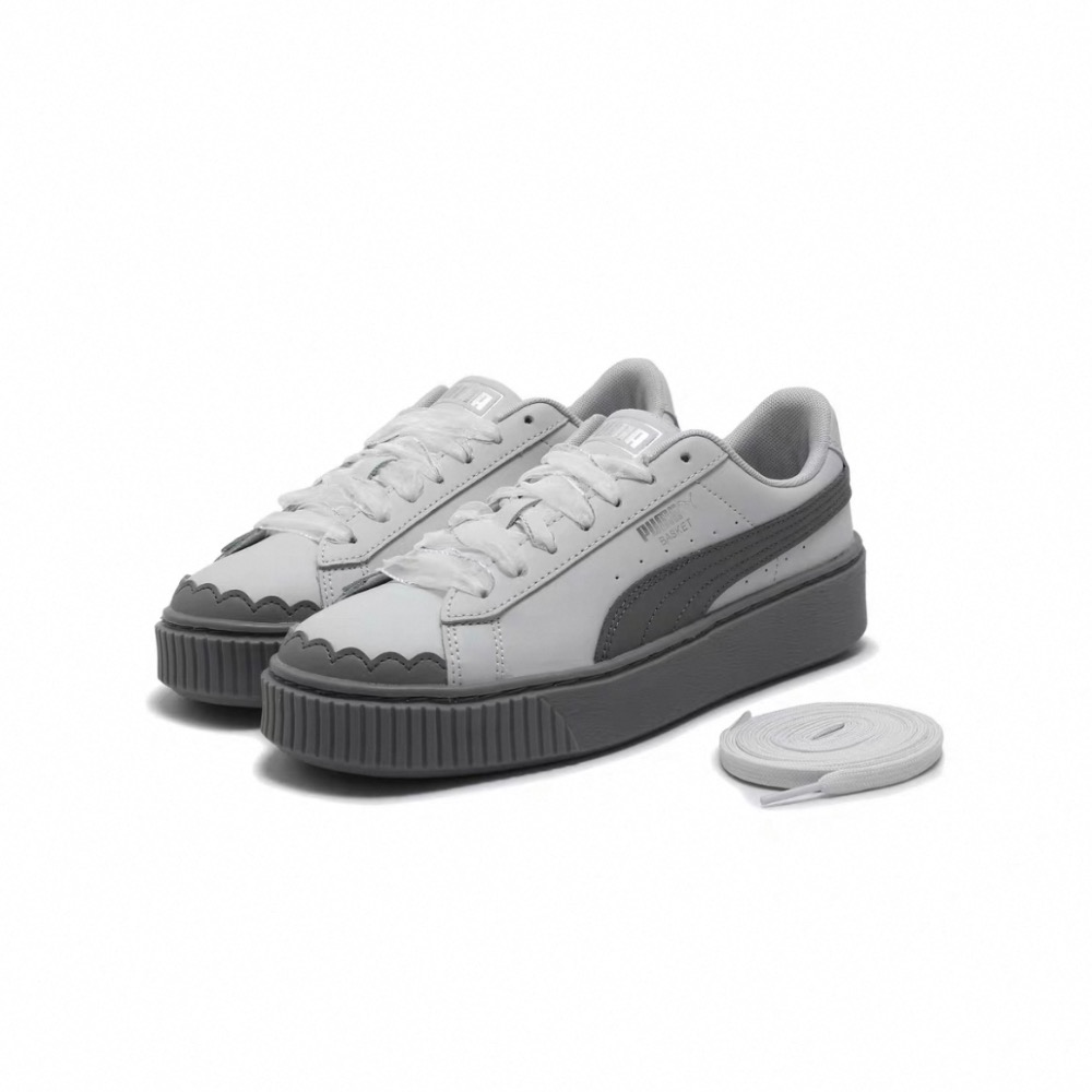 【BKS】PUMA PALTFORM RIBBON 灰色 蕾絲緞帶/花邊/厚底休閒鞋/國外代購/40415701-規格圖6
