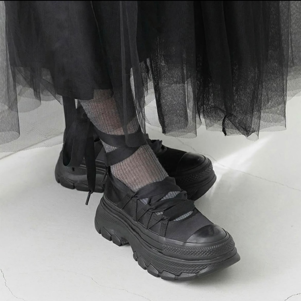 【BKS】日本🇯🇵CONVERSE TREKWAVE BL 芭蕾厚底/綁帶/休閒鞋/日本限定/日本代購-細節圖3