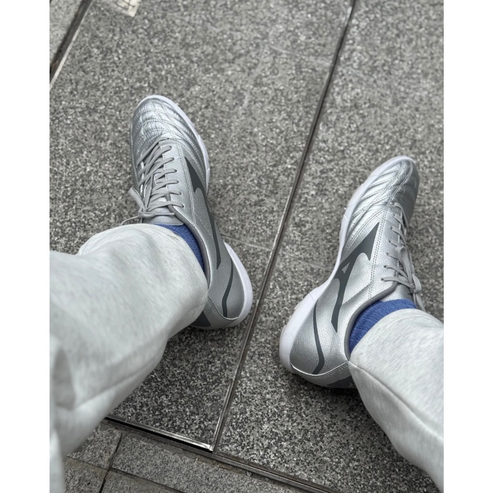 【BKS】Mizuno Folgado Pro Kl AS 銀灰 薄底鞋 足球鞋 袋鼠皮革 國外代購 男款-細節圖3