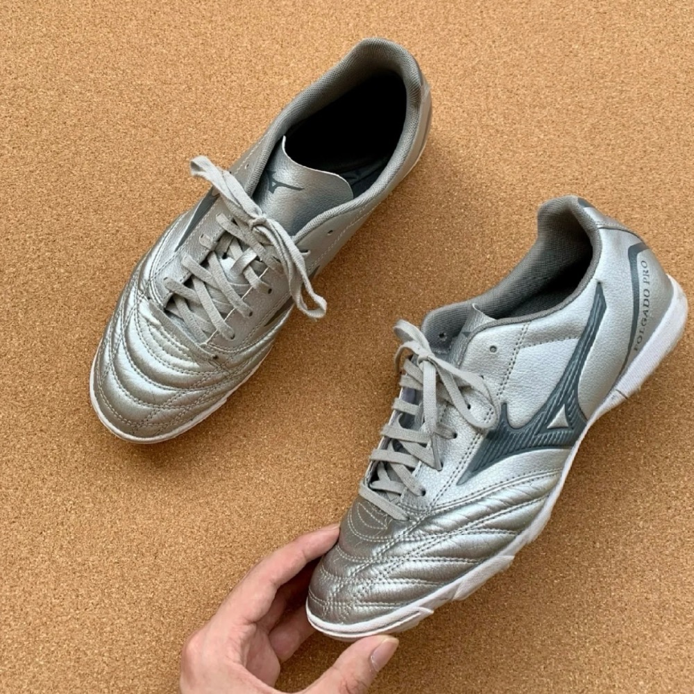 【BKS】Mizuno Folgado Pro Kl AS 銀灰 薄底鞋 足球鞋 袋鼠皮革 國外代購 男款-細節圖4