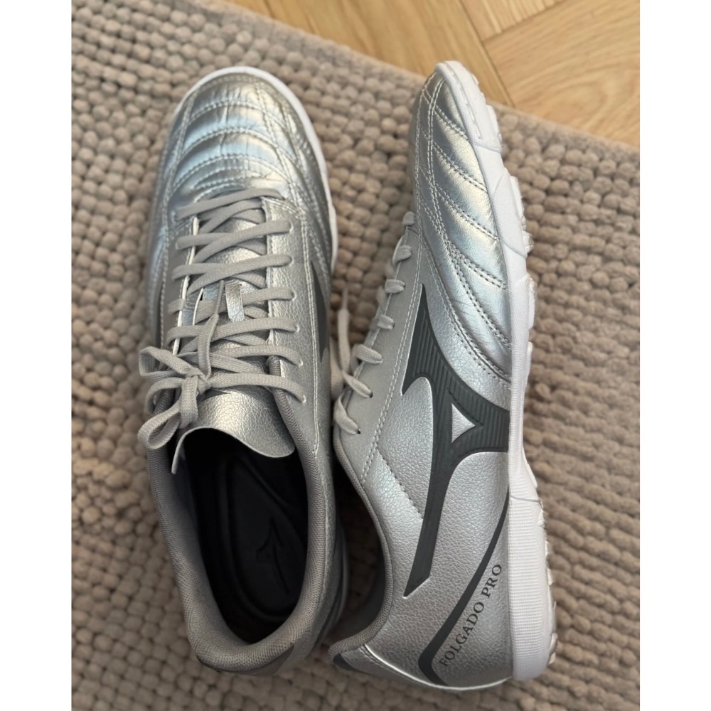 【BKS】Mizuno Folgado Pro Kl AS 銀灰 薄底鞋 足球鞋 袋鼠皮革 國外代購 男款-細節圖5
