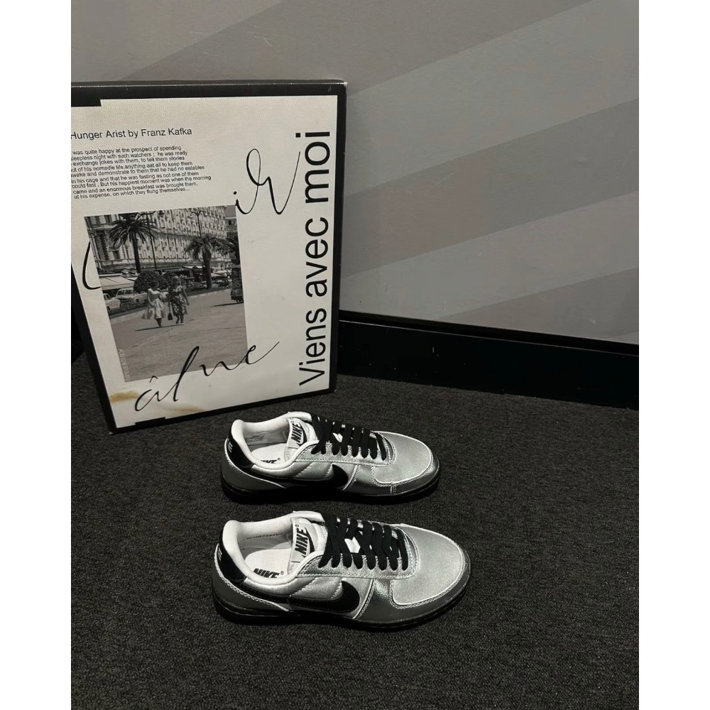 【BKS】NIKE FIELD GENERAL 銀黑 復古薄底 休閒鞋 女款 國外代購 HQ7397-001-細節圖2