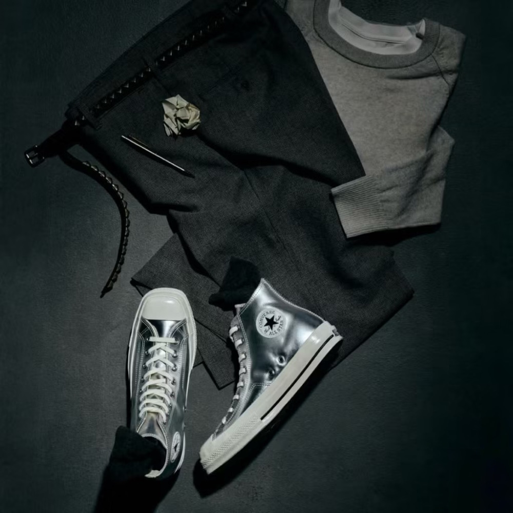 【BKS】日本限定🇯🇵CONVERSE ALL STAR SQUARETOE SV 銀色 皮革 方頭 帆布鞋/日本代-細節圖4