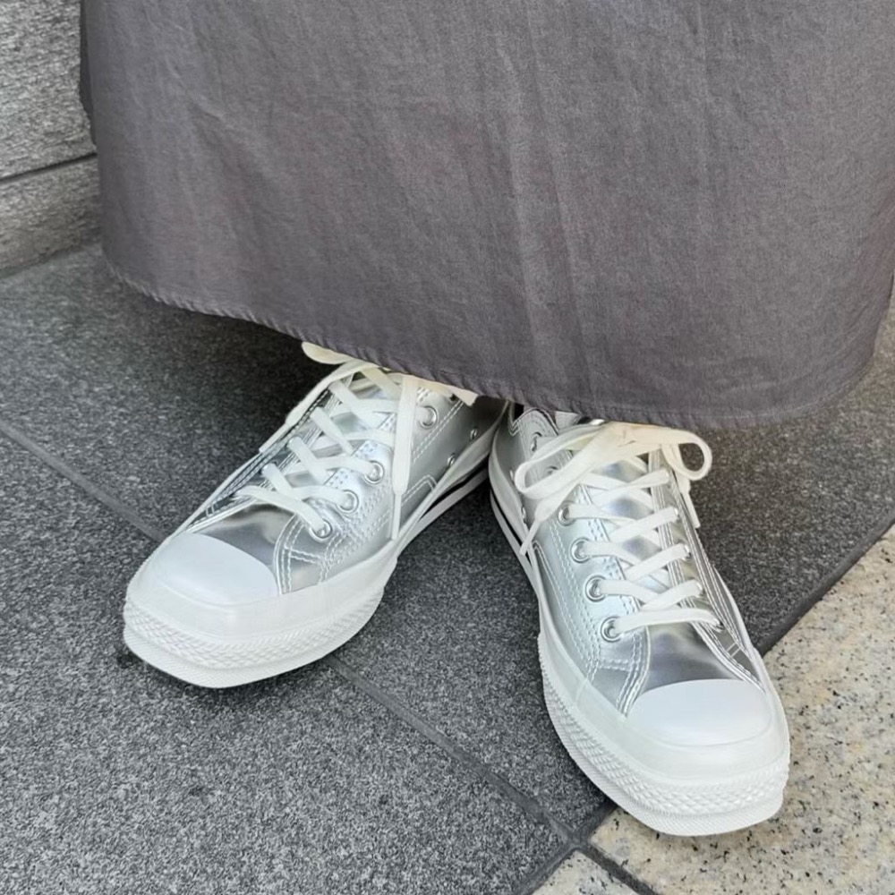 【BKS】日本限定🇯🇵CONVERSE ALL STAR SQUARETOE SV 銀色 皮革 方頭 帆布鞋/日本代-細節圖5