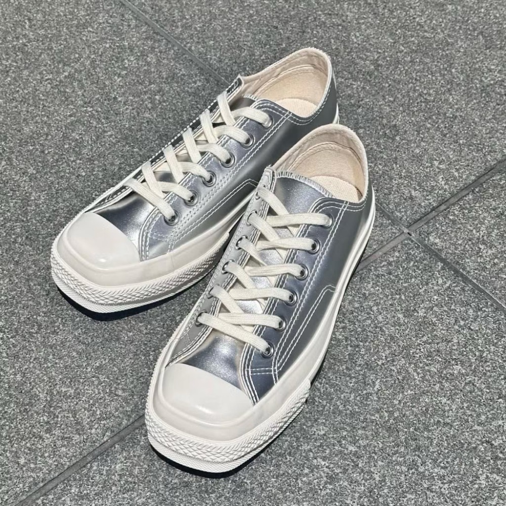 【BKS】日本限定🇯🇵CONVERSE ALL STAR SQUARETOE SV 銀色 皮革 方頭 帆布鞋/日本代-細節圖6