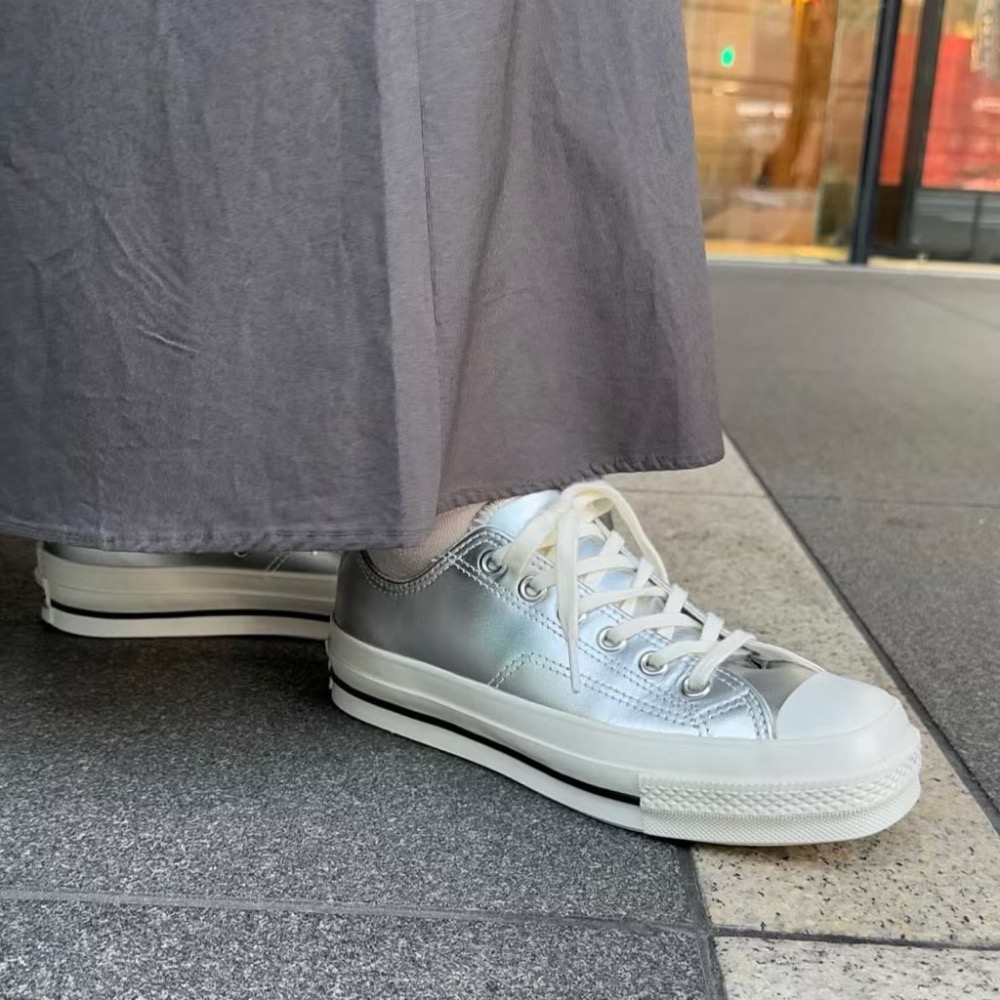 【BKS】日本限定🇯🇵CONVERSE ALL STAR SQUARETOE SV 銀色 皮革 方頭 帆布鞋/日本代-細節圖7