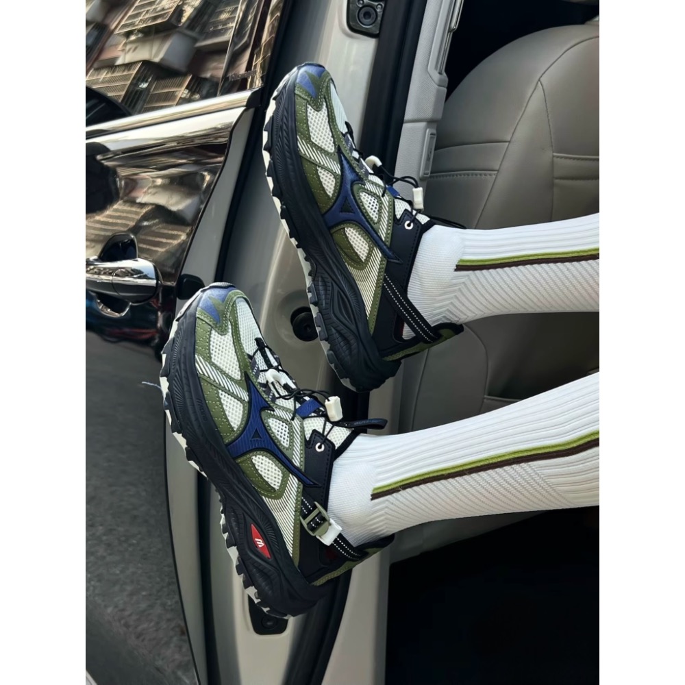 【BKS】MIZUNO RACER TRAIL SE 黑綠色 復古山系 運動 機能涼鞋 布鞋 /國外代購-細節圖8