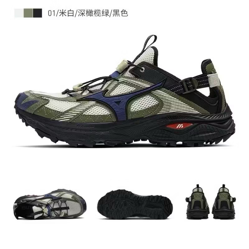 【BKS】MIZUNO RACER TRAIL SE 黑綠色 復古山系 運動 機能涼鞋 布鞋 /國外代購-細節圖9