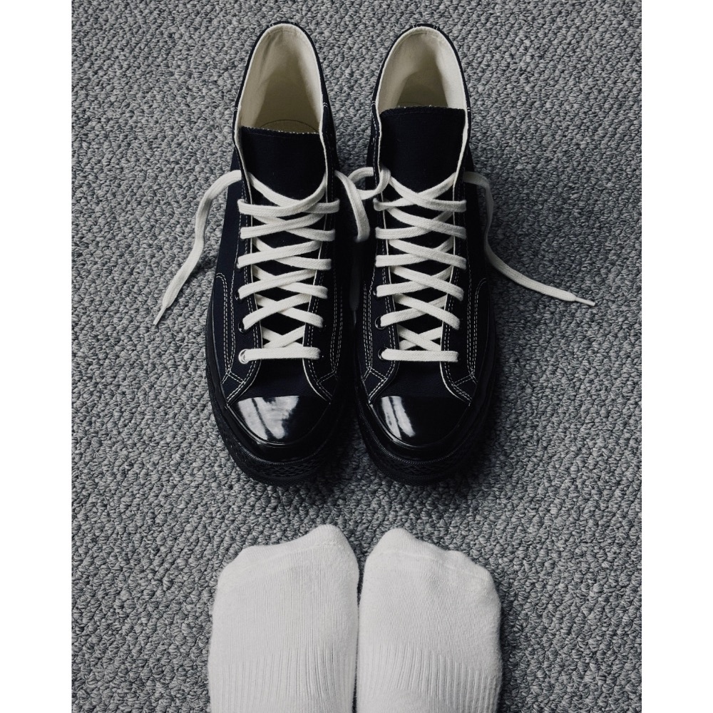 【BKS】CONVERSE CHUNK 1970s 黑武士 帆布鞋/亮面/黑鞋/國外代購/A17938C/A17937C-細節圖4