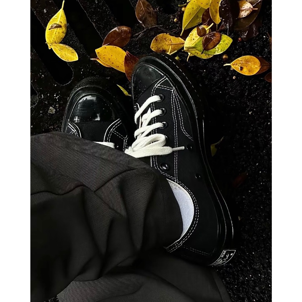 【BKS】CONVERSE CHUNK 1970s 黑武士 帆布鞋/亮面/黑鞋/國外代購/A17938C/A17937C-細節圖8