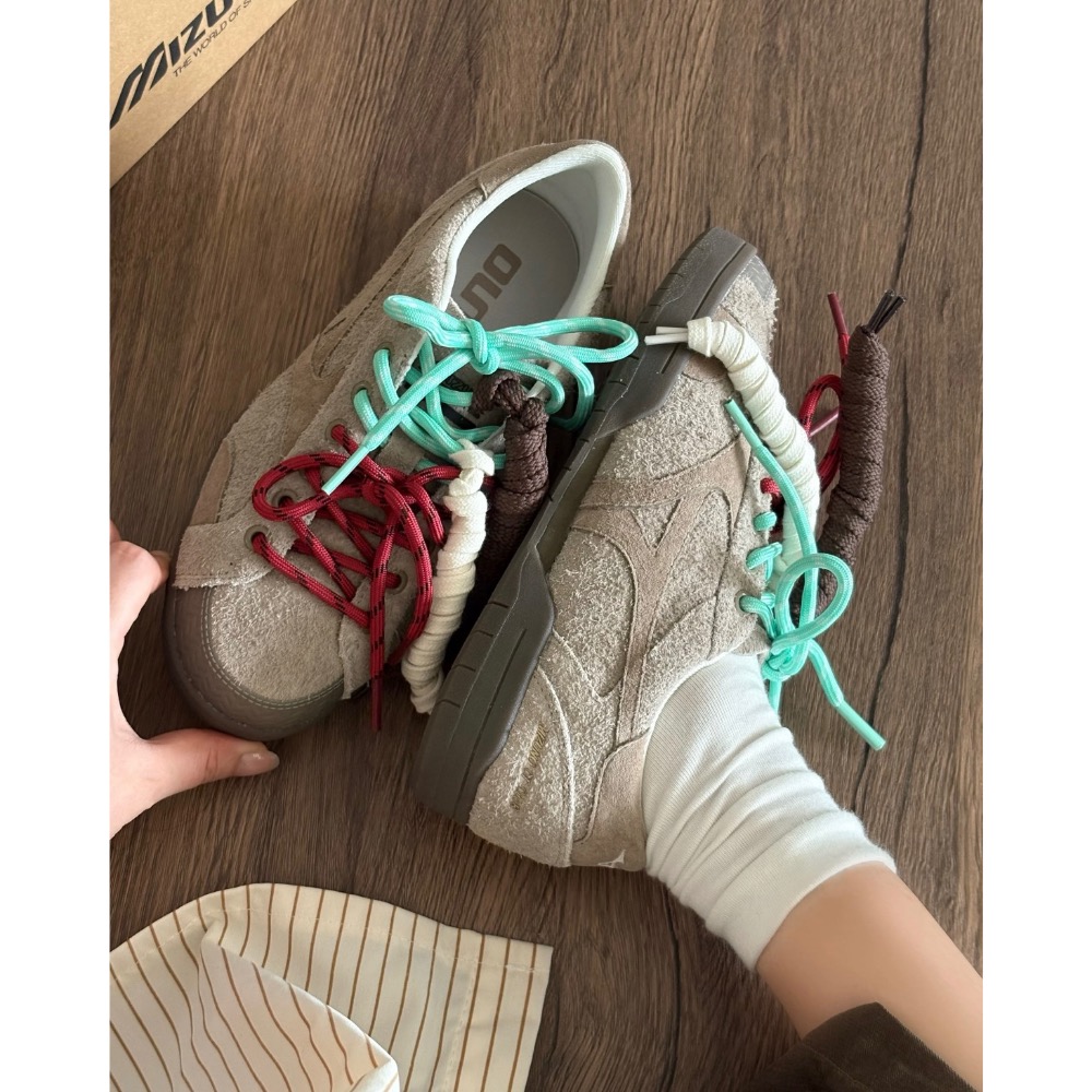 【BKS】MIZUNO CT CLUB 翻毛麂皮 復古平底鞋/棕灰/休閒鞋/國外代購/D1GH261004-細節圖8