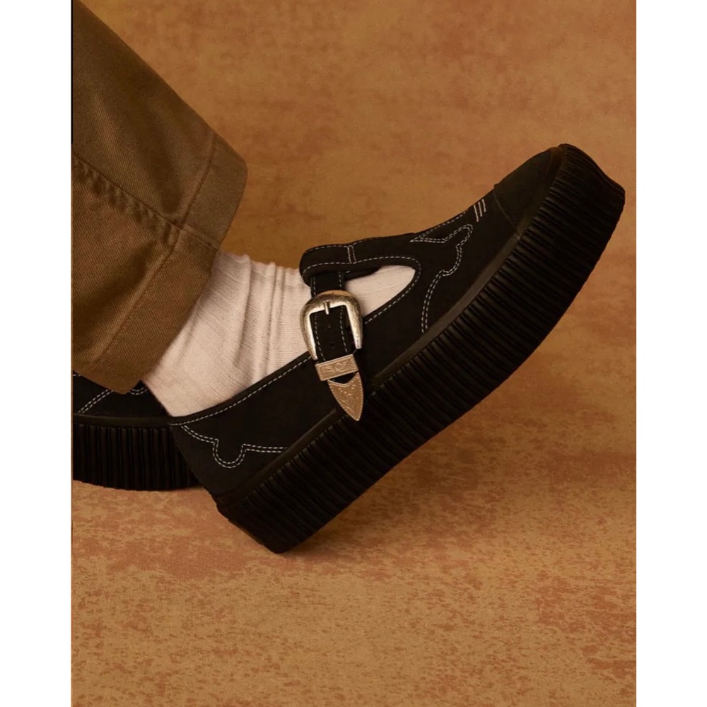 【BKS】CONVERSE 西部風 金屬鞋扣 厚底瑪莉珍鞋/LIFTED RIBTAPE T-STRAP/日本代購-細節圖4