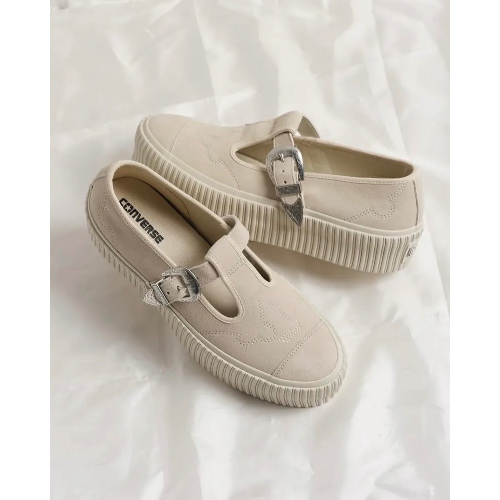 【BKS】CONVERSE 西部風 金屬鞋扣 厚底瑪莉珍鞋/LIFTED RIBTAPE T-STRAP/日本代購-細節圖8