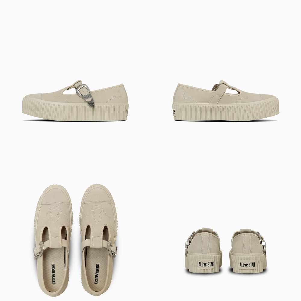 【BKS】CONVERSE 西部風 金屬鞋扣 厚底瑪莉珍鞋/LIFTED RIBTAPE T-STRAP/日本代購-規格圖9