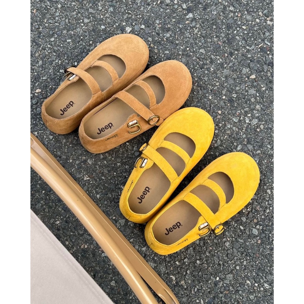 【BKS】JEEP 復古簡約 麂皮瑪莉珍鞋/金屬鞋扣/國外代購-細節圖4