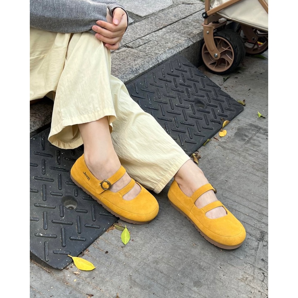 【BKS】JEEP 復古簡約 麂皮瑪莉珍鞋/金屬鞋扣/國外代購-細節圖9