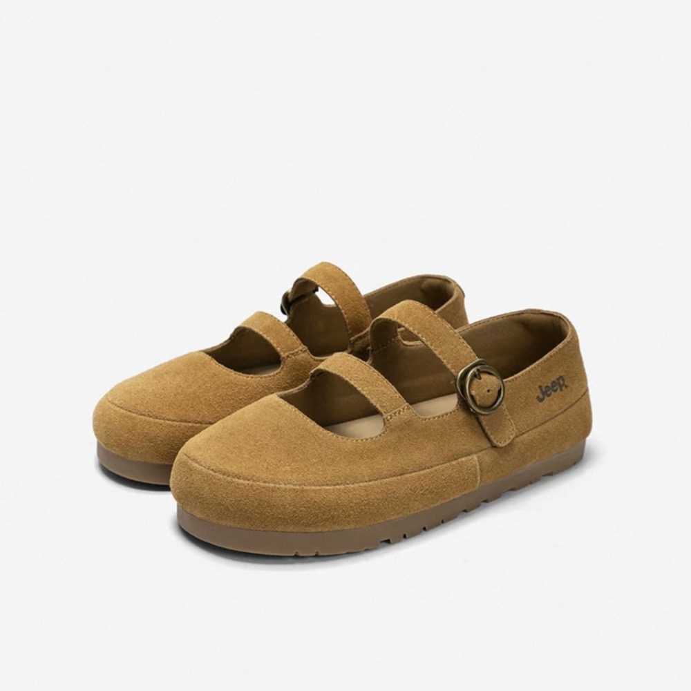 【BKS】JEEP 復古簡約 麂皮瑪莉珍鞋/金屬鞋扣/國外代購-規格圖9