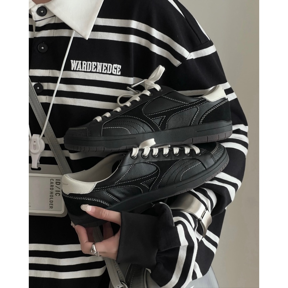 【BKS】MIZUNO CT CLUB 黑白 復古皮革 薄底鞋/國外代購/D1GH261005-細節圖2