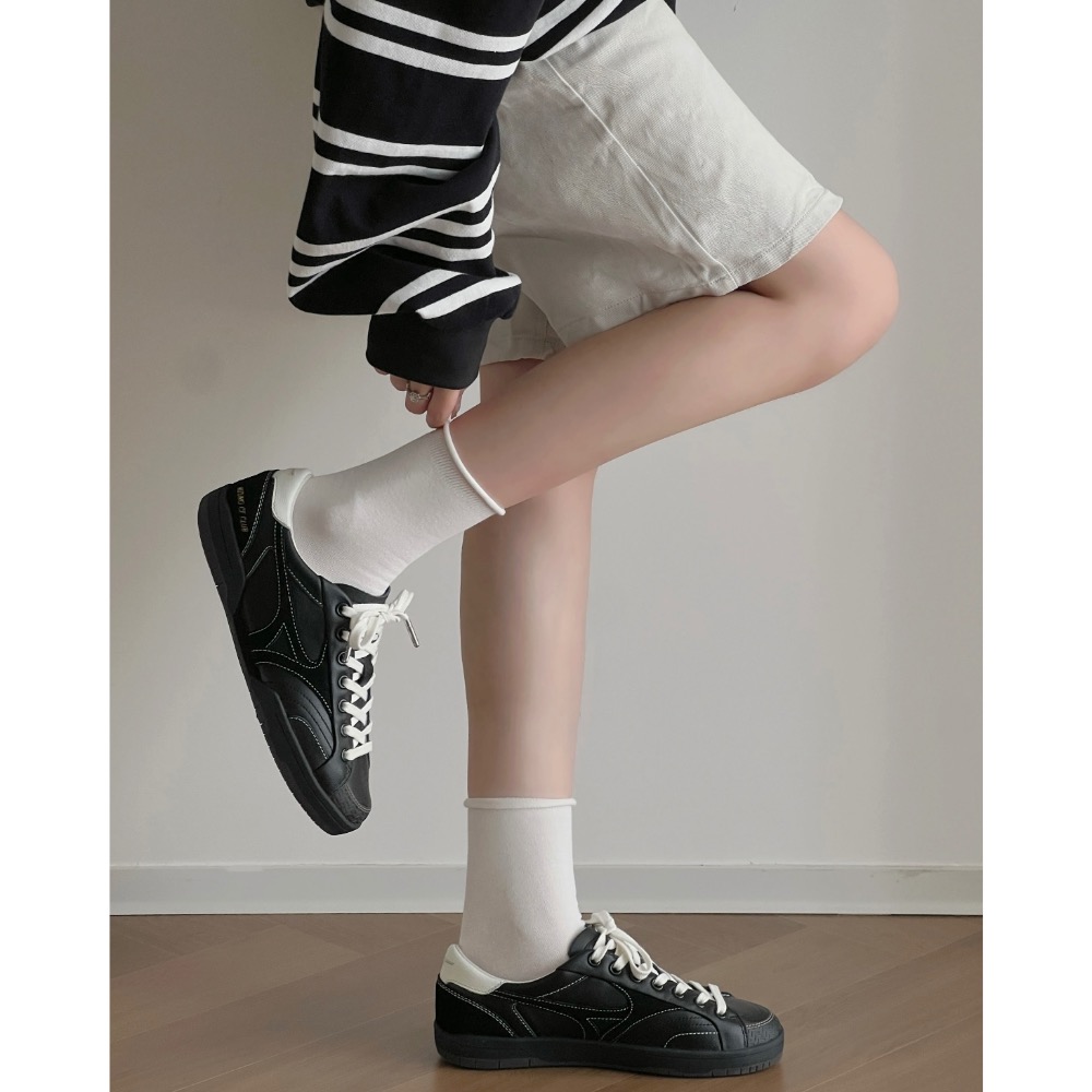 【BKS】MIZUNO CT CLUB 黑白 復古皮革 薄底鞋/國外代購/D1GH261005-細節圖5