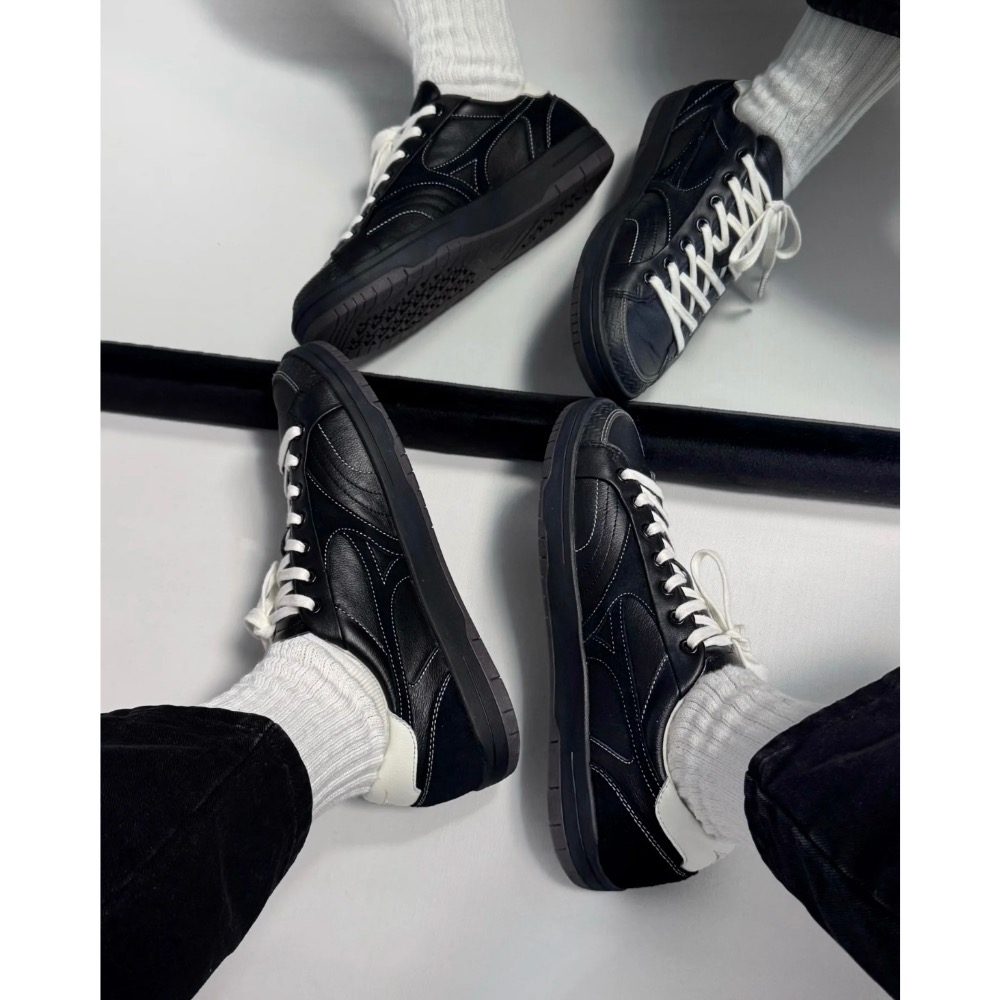 【BKS】MIZUNO CT CLUB 黑白 復古皮革 薄底鞋/國外代購/D1GH261005-細節圖7