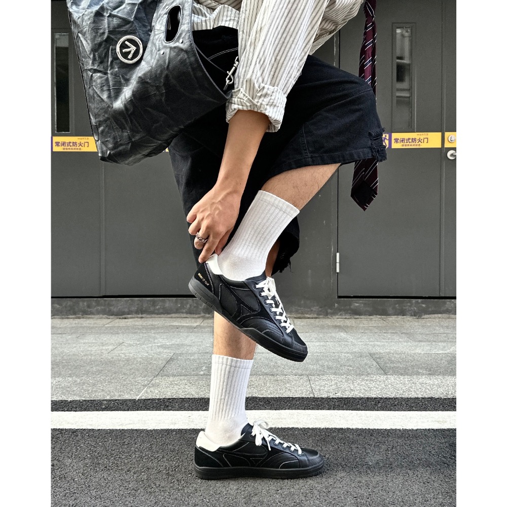 【BKS】MIZUNO CT CLUB 黑白 復古皮革 薄底鞋/國外代購/D1GH261005-細節圖8