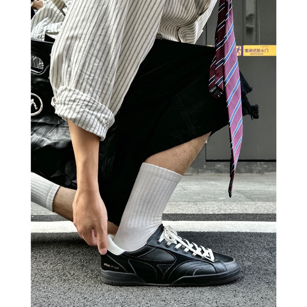 【BKS】MIZUNO CT CLUB 黑白 復古皮革 薄底鞋/國外代購/D1GH261005-細節圖9