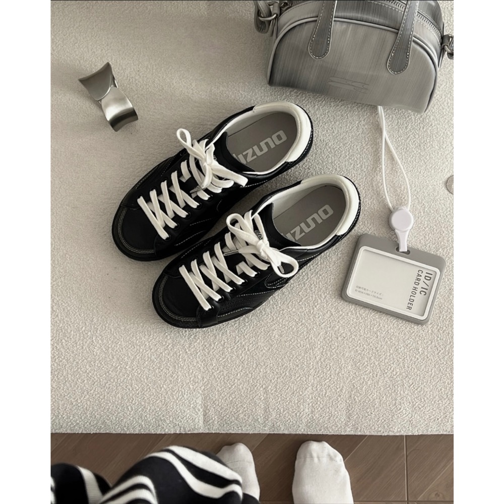 【BKS】MIZUNO CT CLUB 黑白 復古皮革 薄底鞋/國外代購/D1GH261005-細節圖10